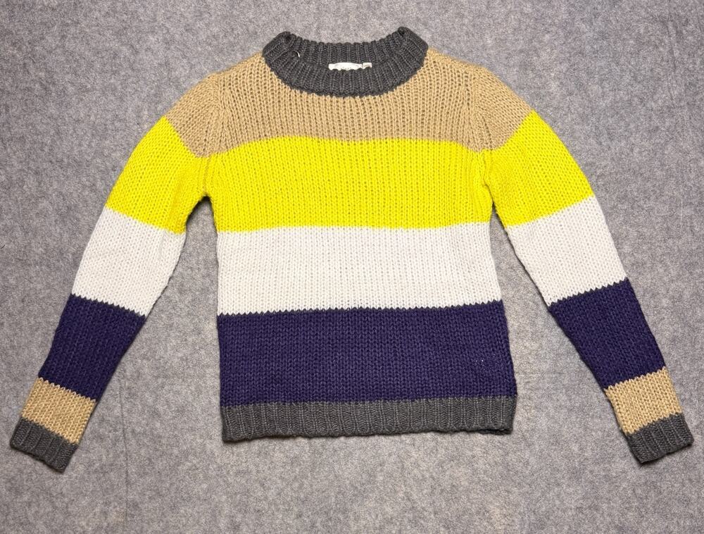 Cloth By RD Sweater Womens XS Crew Neck Chunky Knit Bold Striped Pullover Boxy